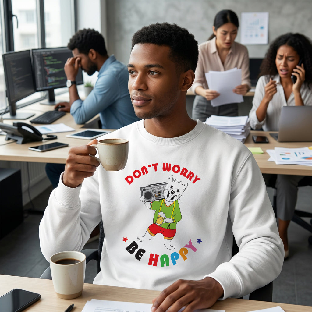 Sweatshirt Unisex Organic _ Don't Worry Be Happy 1