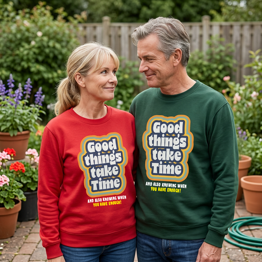 Sweatshirt Unisex Organic _ Good Things Take Time 1