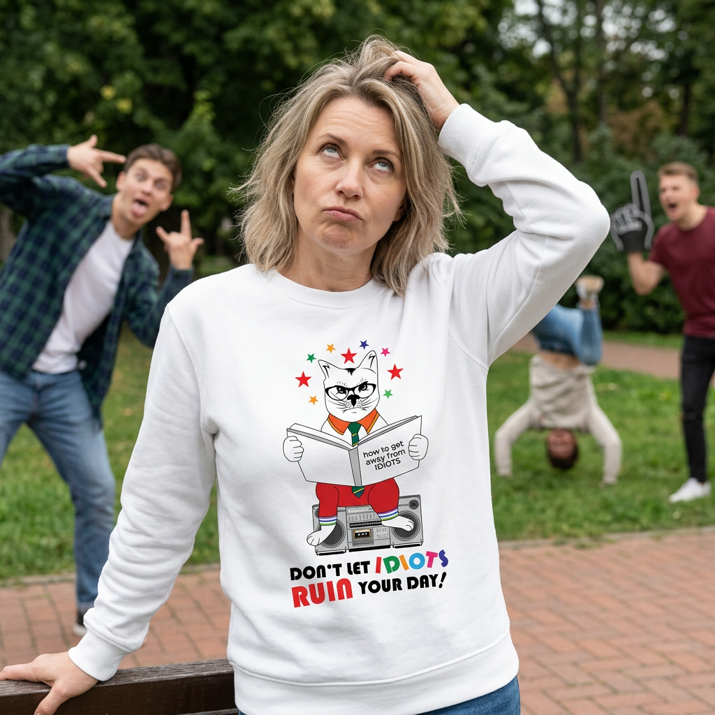 Sweatshirt Unisex Organic _ Don't Let Idiots Ruin Your Day 2