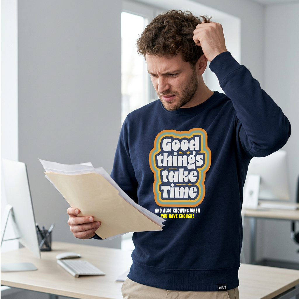 Sweatshirt Unisex Organic _ Good Things Take Time 1