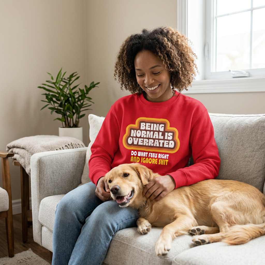 Sweatshirt Unisex Organic _  Being Normal Is Overrated 1