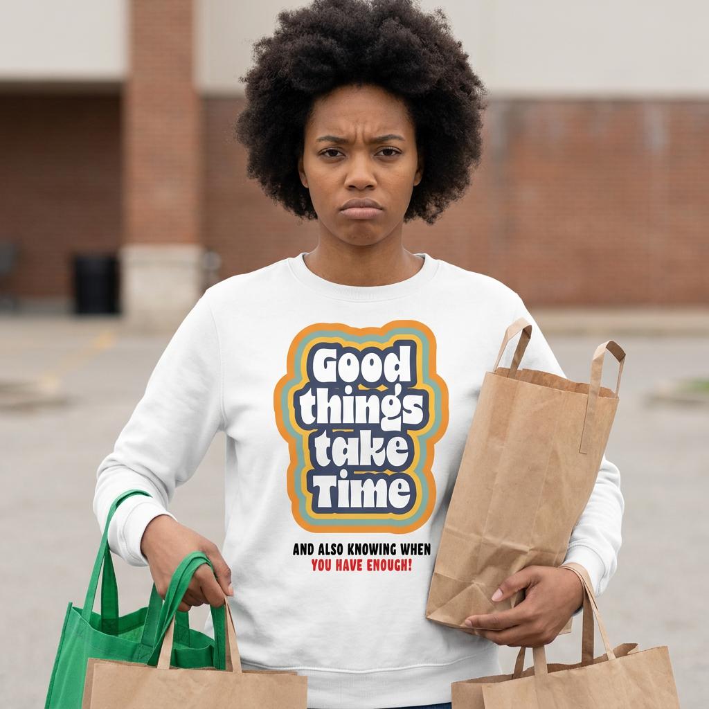Sweatshirt Unisex Organic _ Good Things Take Time 1