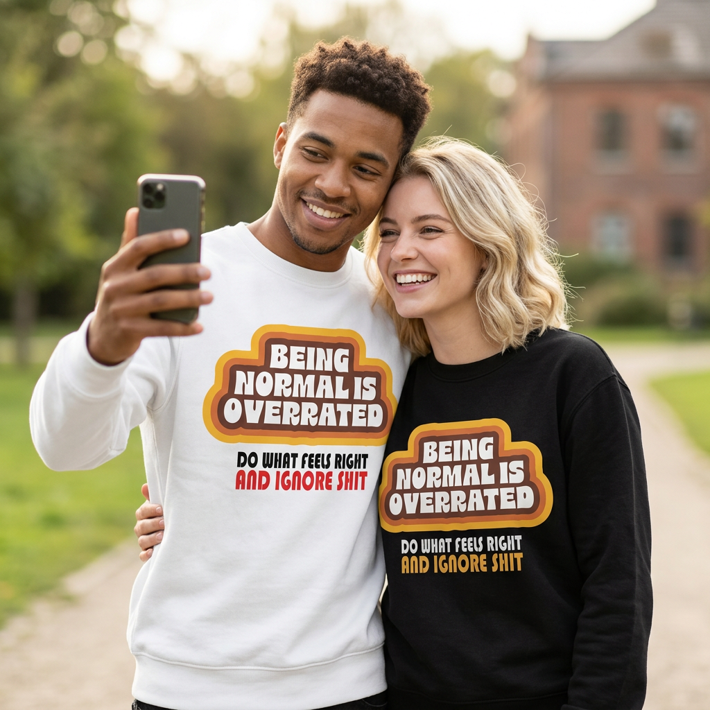 Sweatshirt Unisex Organic _  Being Normal Is Overrated 1
