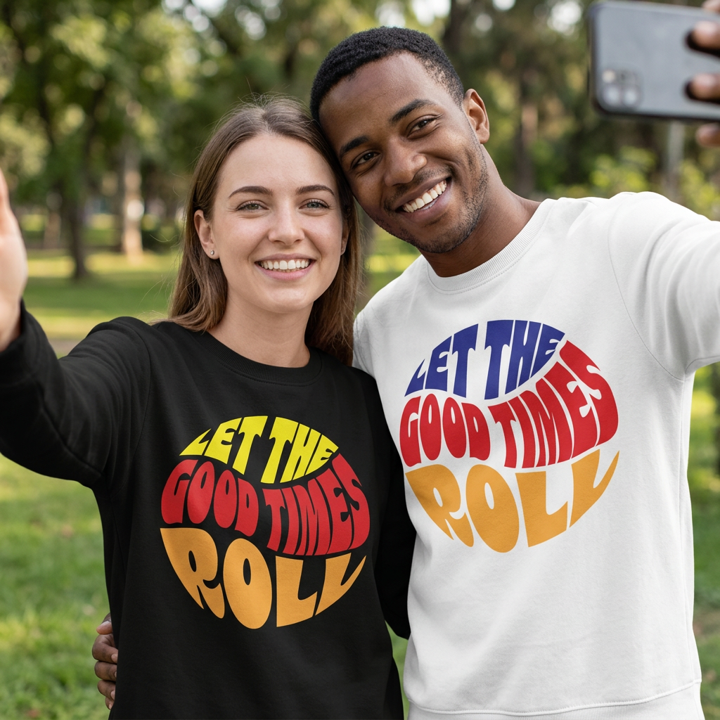 Sweatshirt Unisex Organic _ Let The Good Time Roll 1