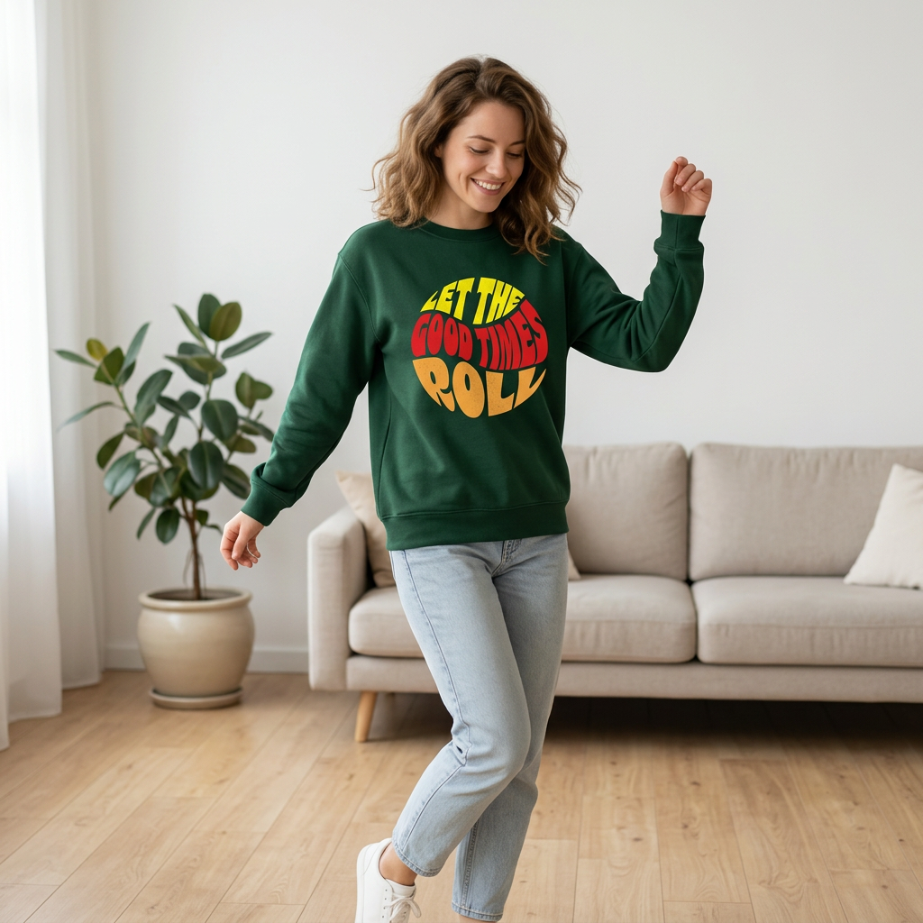 Sweatshirt Unisex Organic _ Let The Good Time Roll 1
