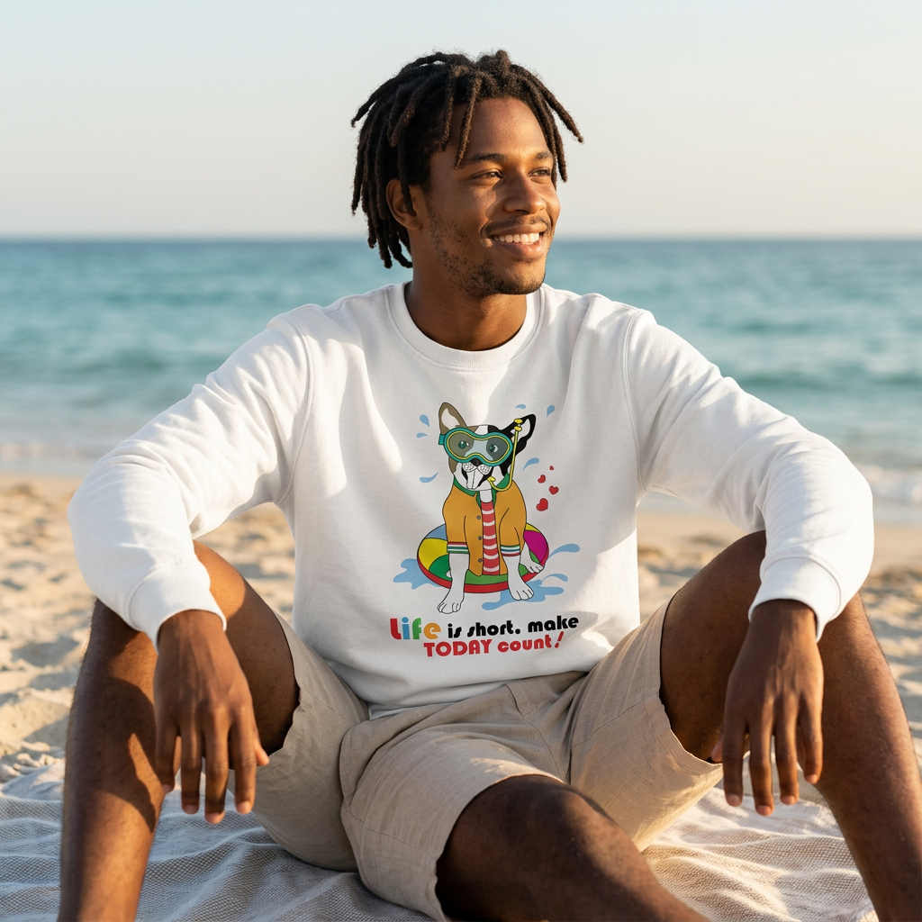 Sweatshirt Unisex Organic _ Life Is Short 1