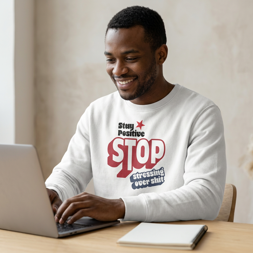 Sweatshirt Unisex Organic _ Stay Positive 1