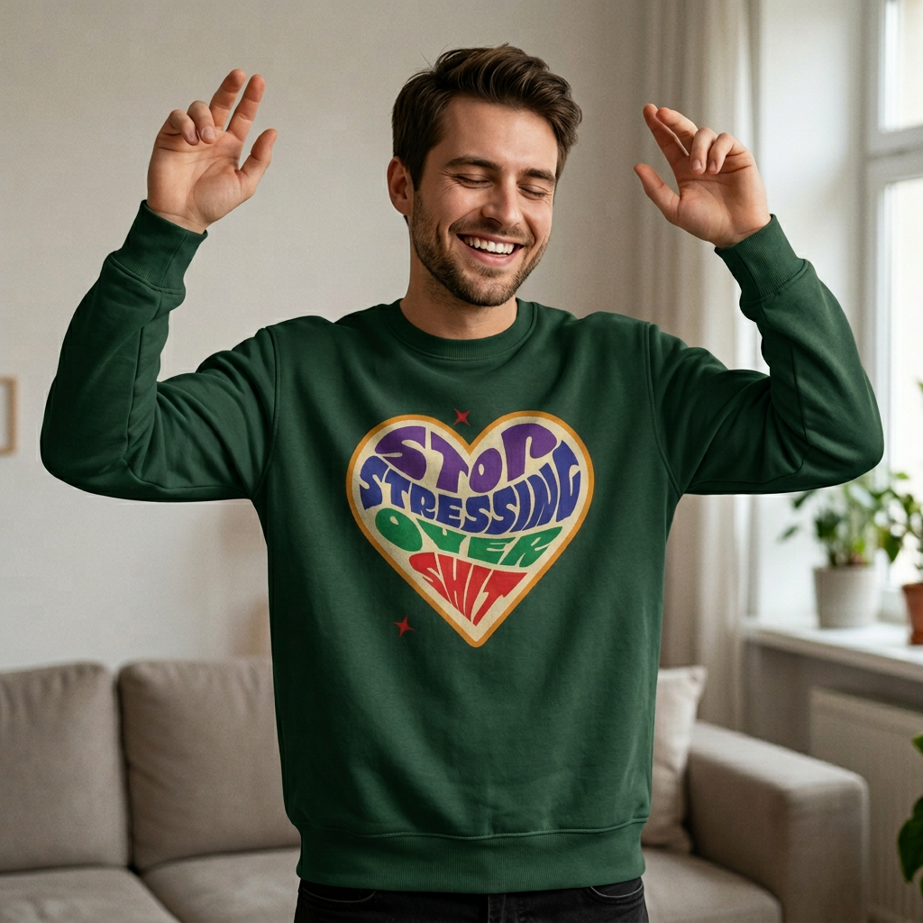 Sweatshirt Unisex Organic _ Stop Stressing Over Shit 1