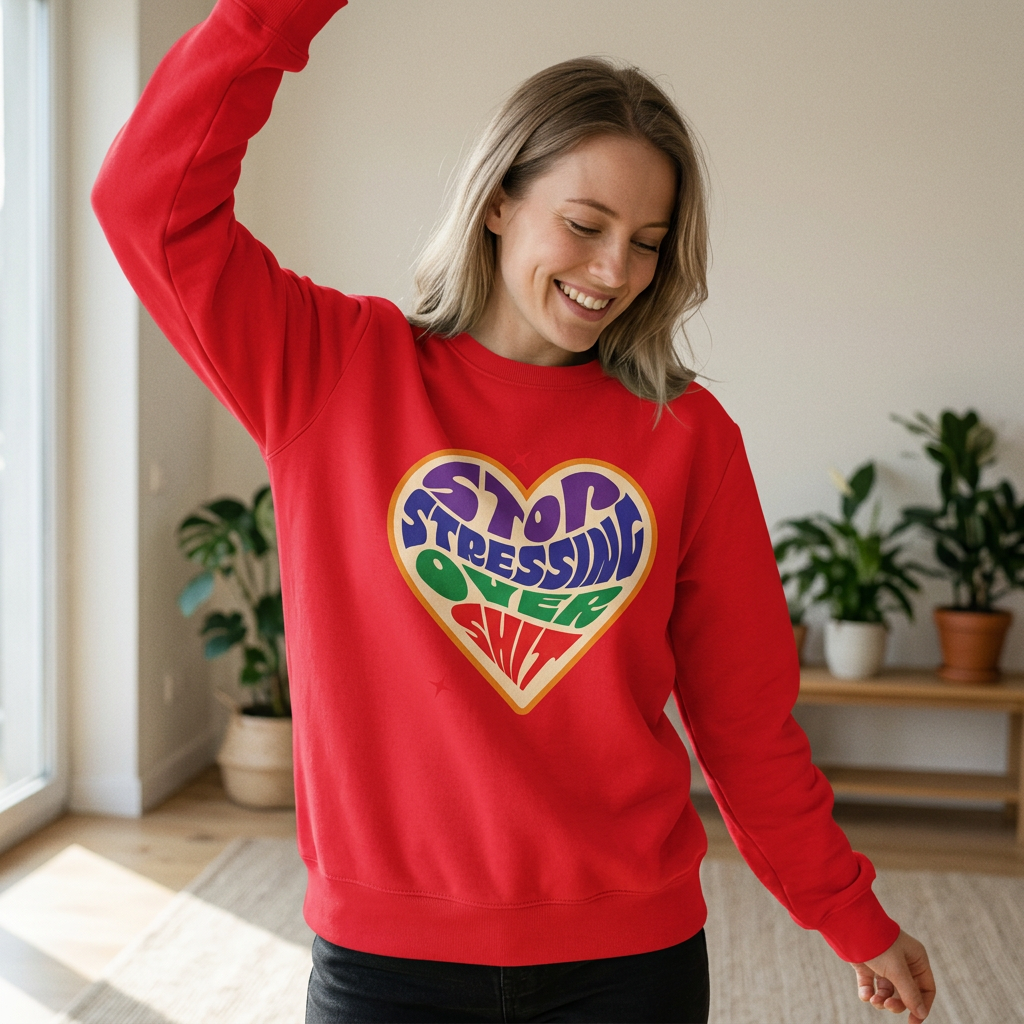 Sweatshirt Unisex Organic _ Stop Stressing Over Shit 1